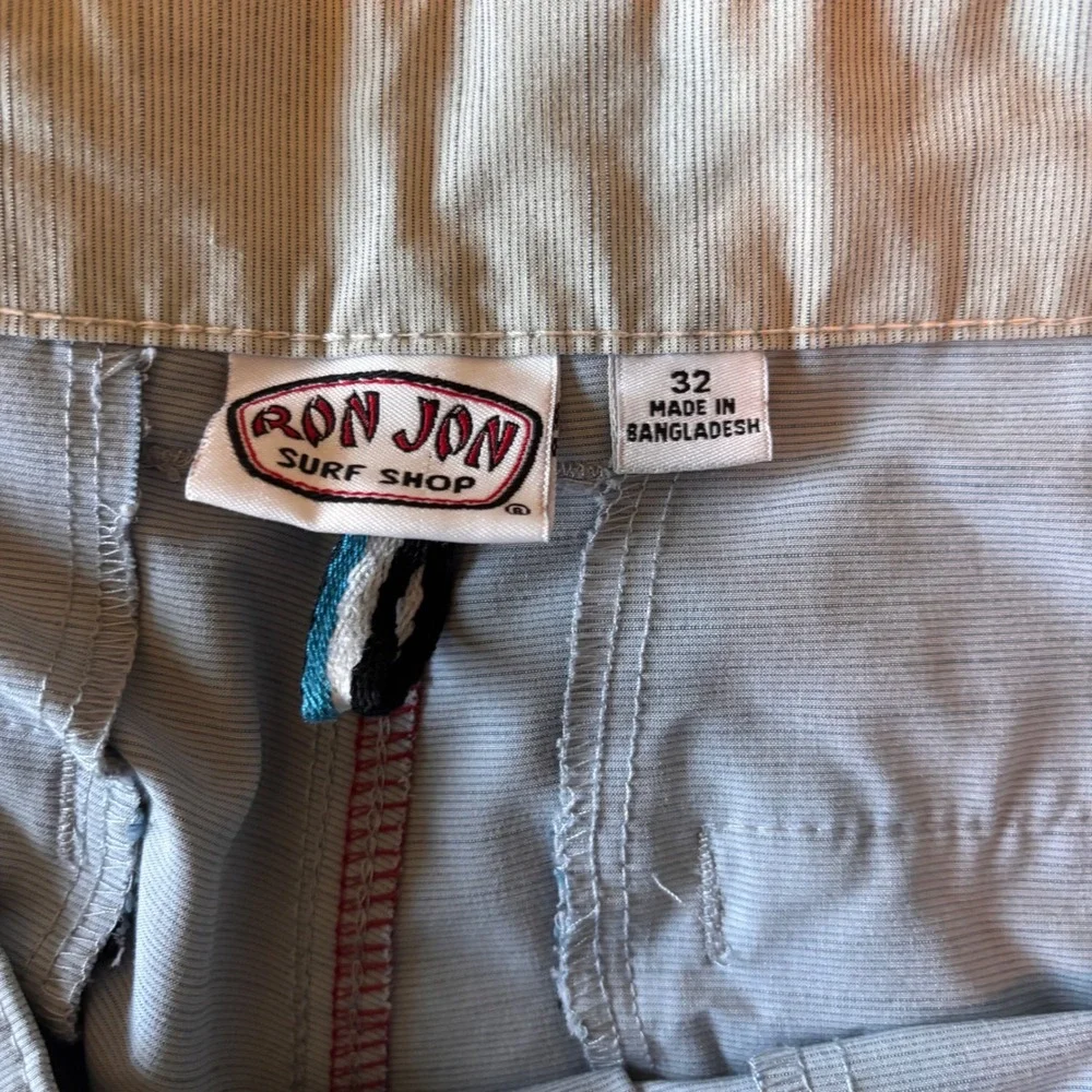 Ron Jon Surf Shop Hybrid Shorts 32 Stretch Light Blue Coastal Surf